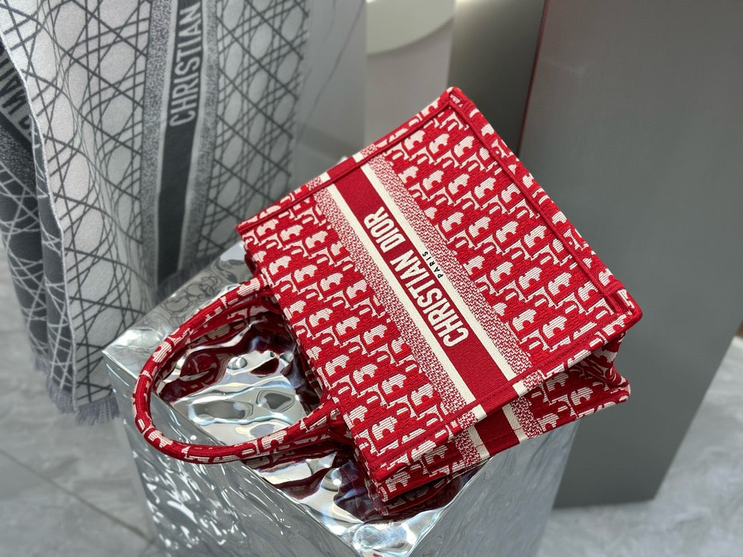 디올 오블리크 자수 북 토트백 스몰