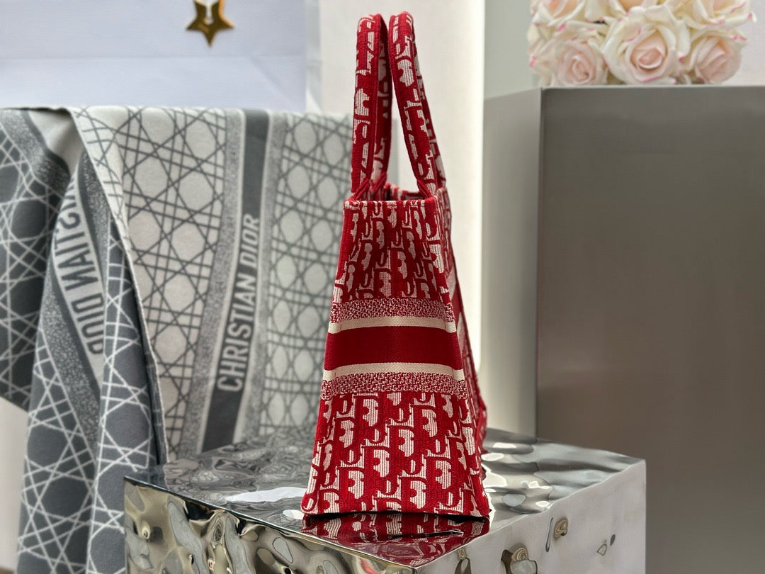 디올 오블리크 자수 북 토트백 스몰