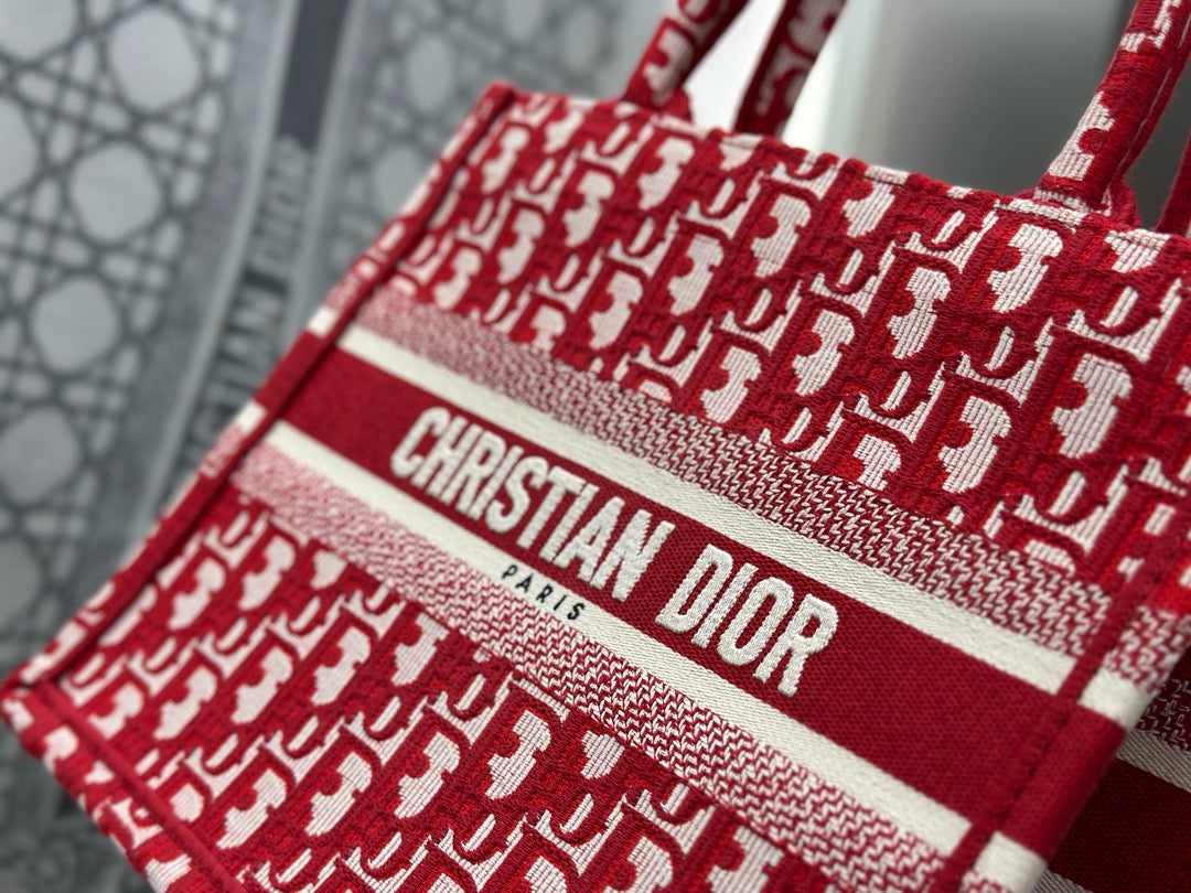 디올 오블리크 자수 북 토트백 스몰