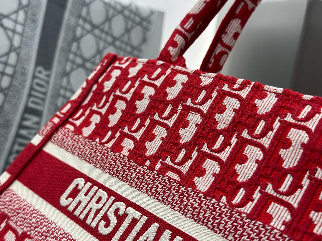 디올 오블리크 자수 북 토트백 스몰