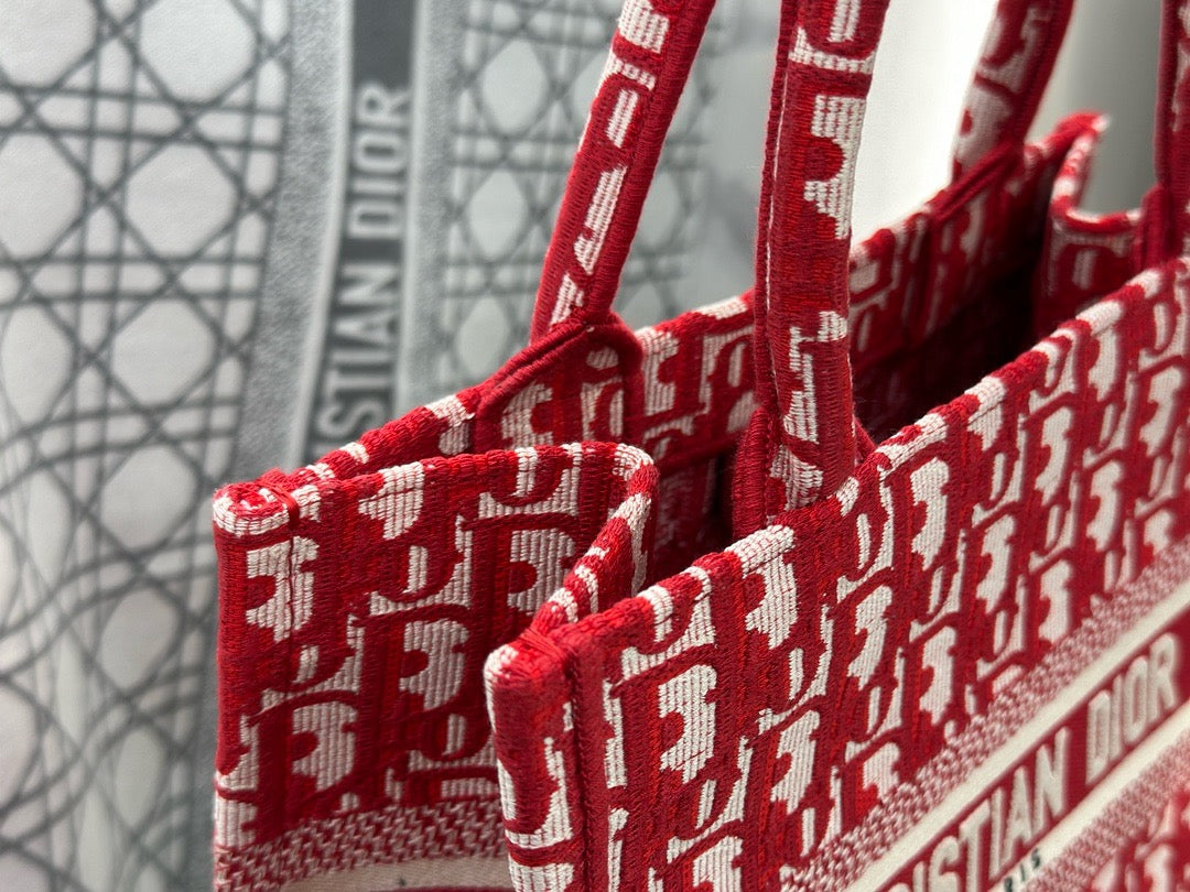 디올 오블리크 자수 북 토트백 스몰