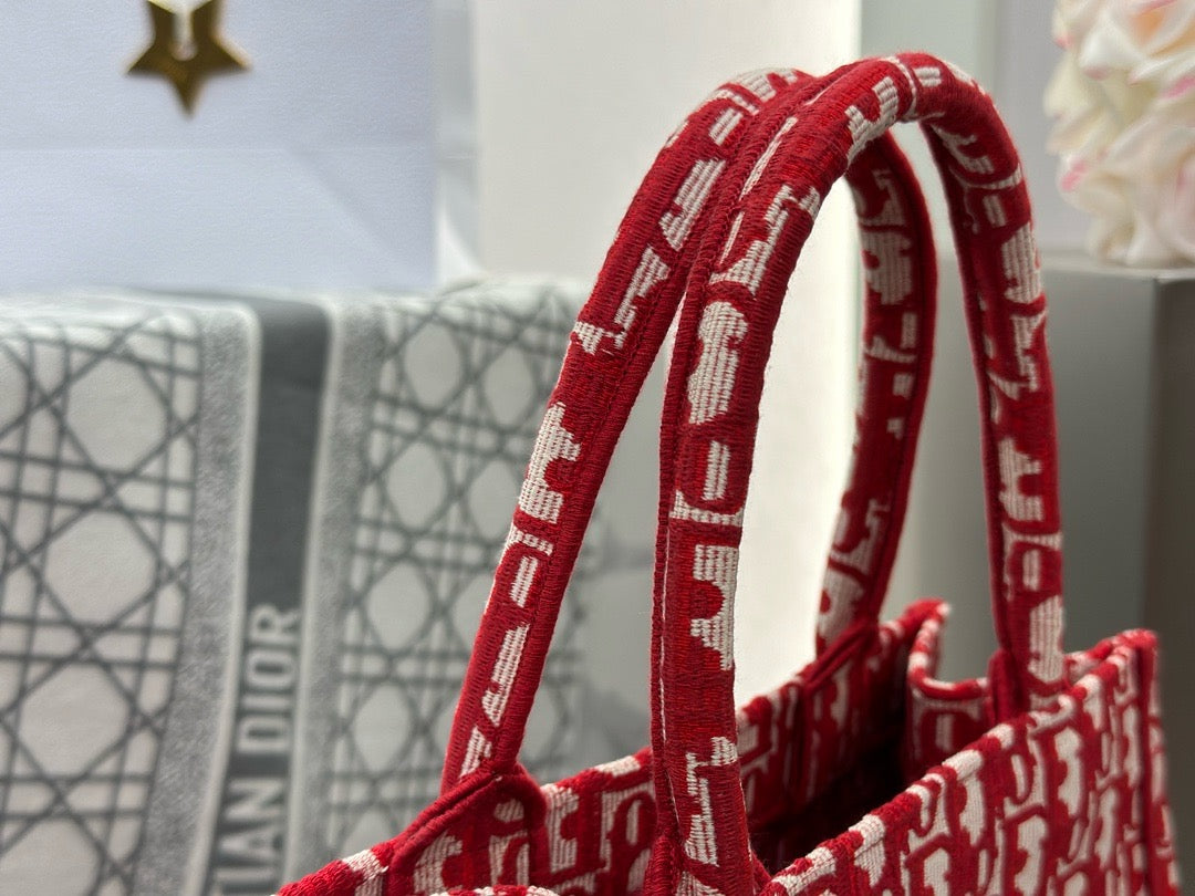 디올 오블리크 자수 북 토트백 스몰