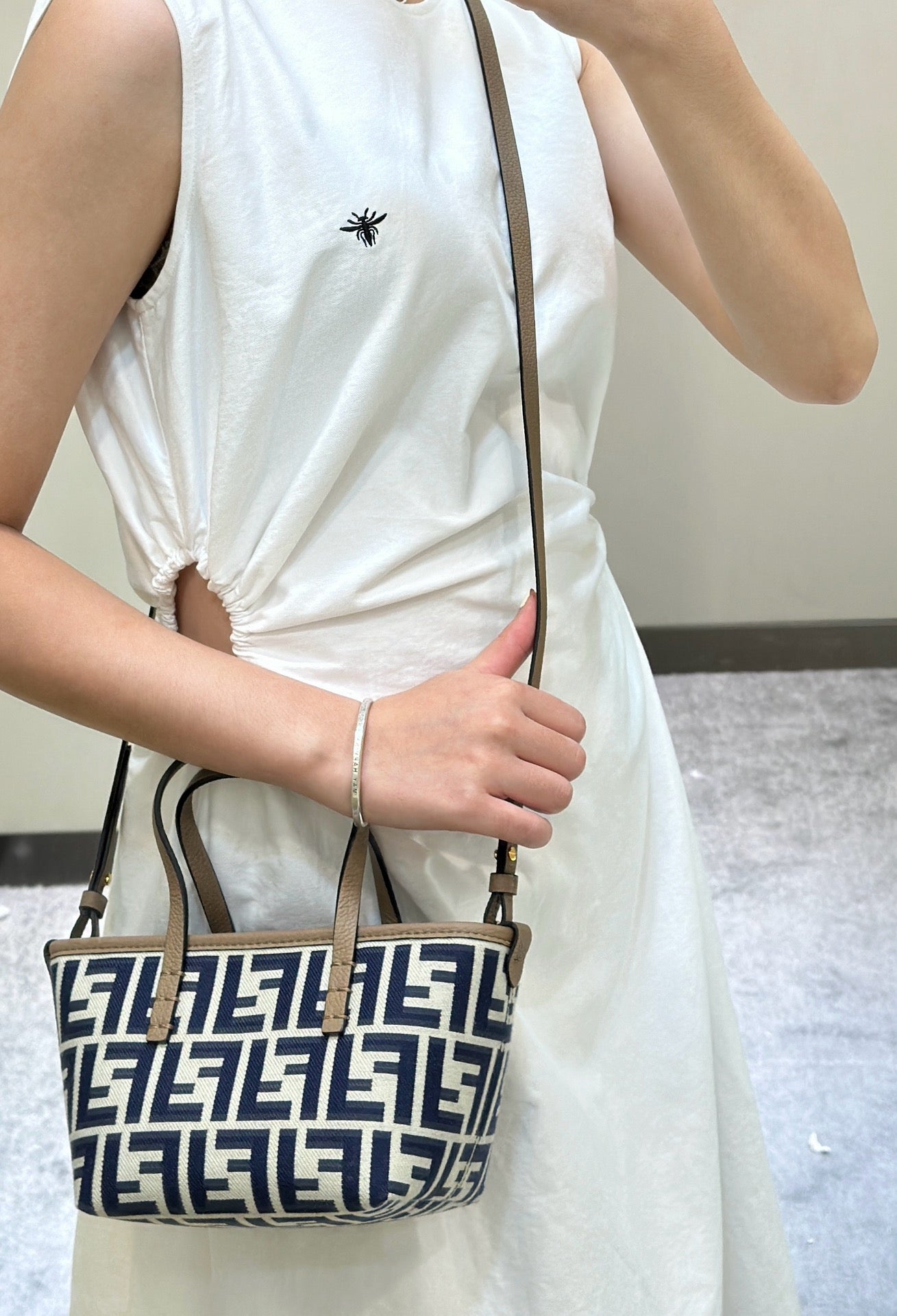 펜디 롤 FF 자카드 미니