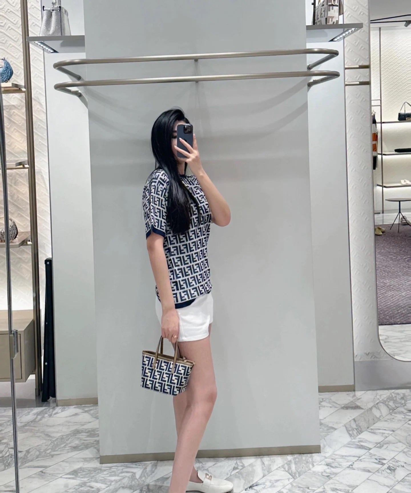펜디 롤 FF 자카드 미니