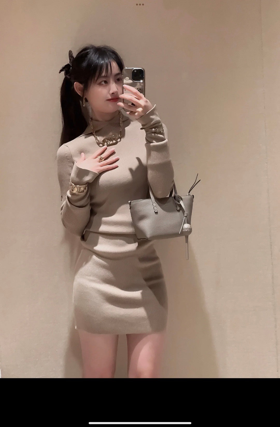 펜디 롤 로마노 가죽 미니