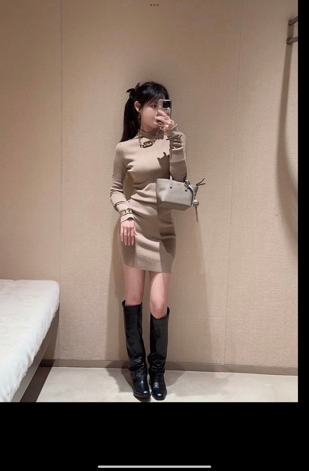 펜디 롤 로마노 가죽 미니