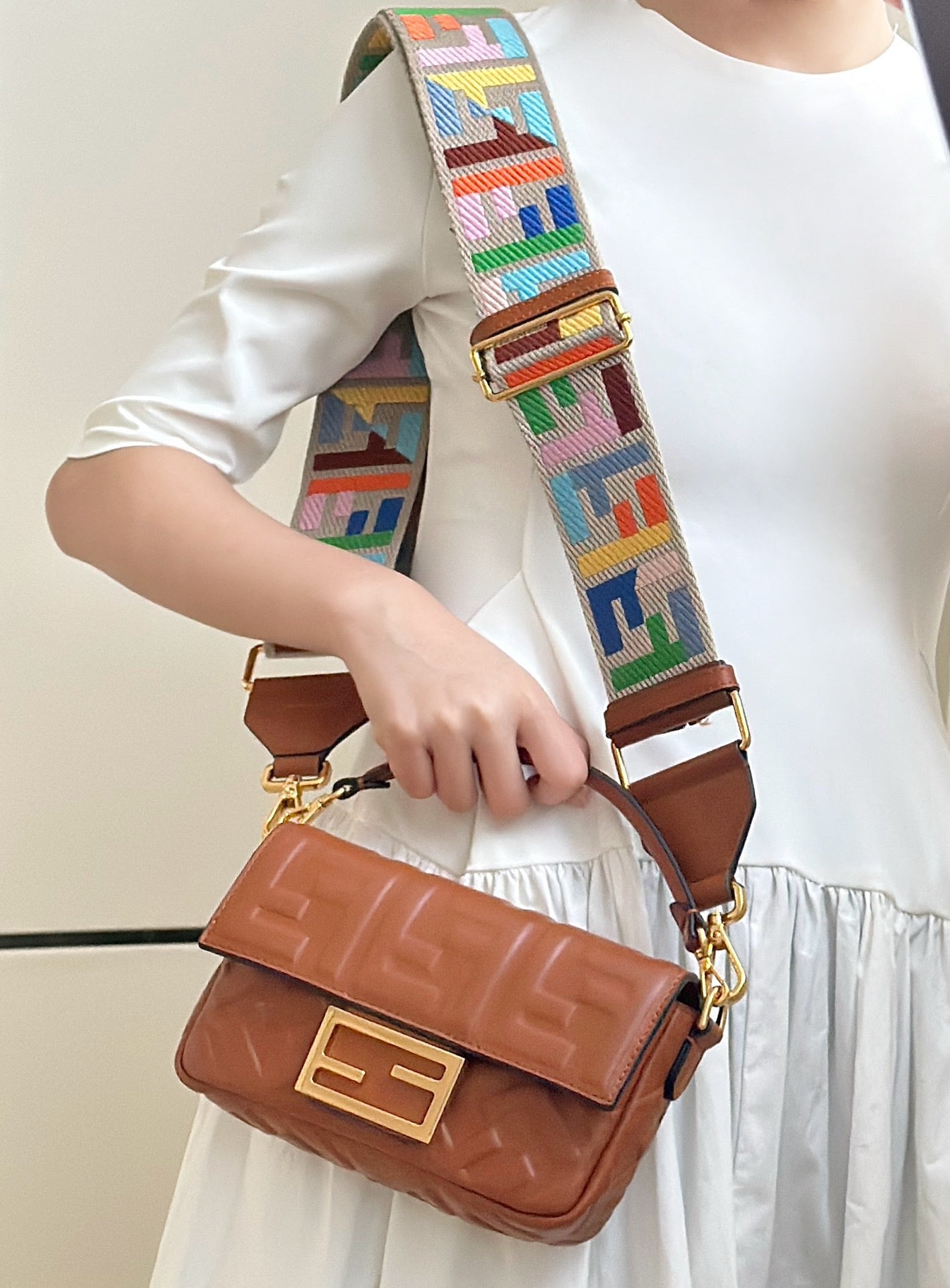 펜디 바게트 백 나파 미니