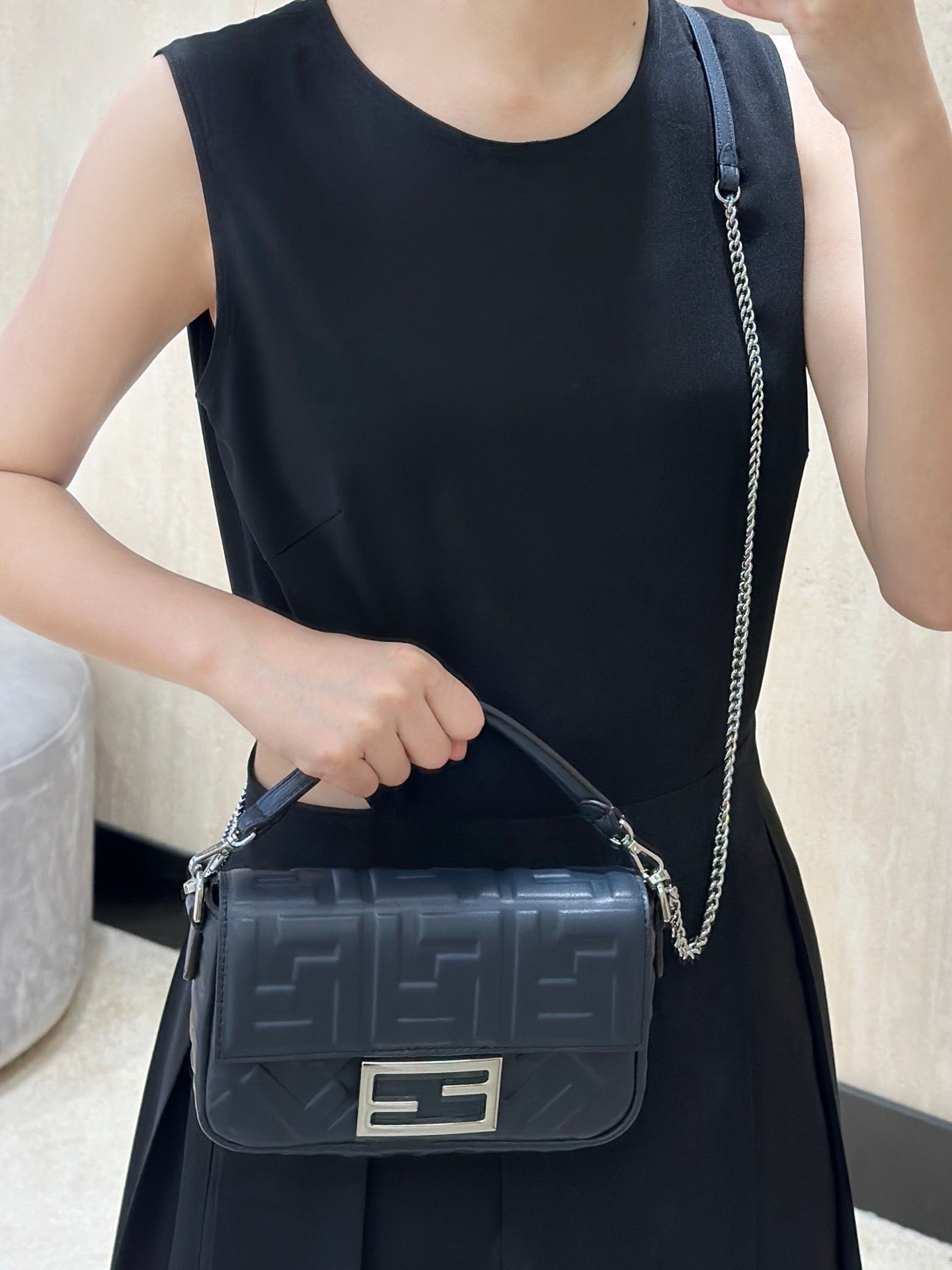 펜디 바게트 백 나파 미니