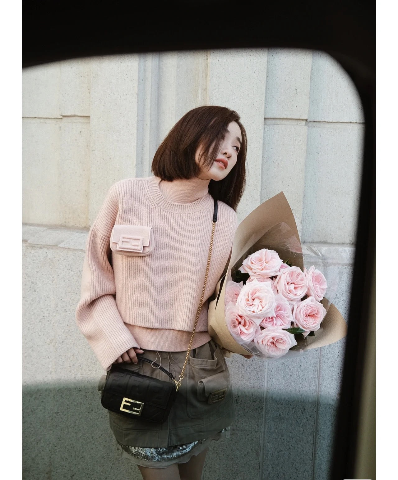 펜디 바게트 백 나파 미니