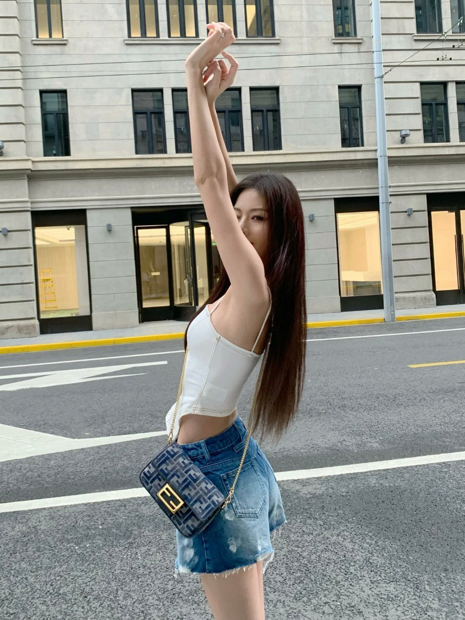 펜디 바게트 백 FF 셔닐 미니