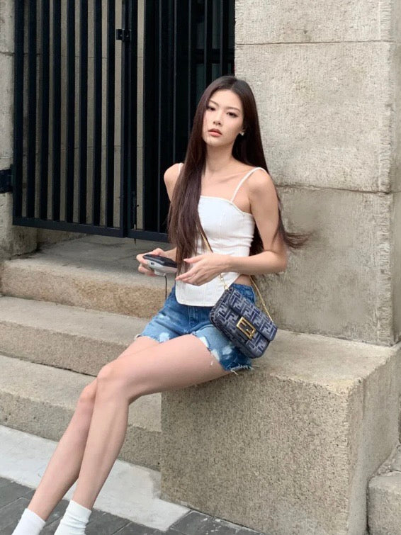 펜디 바게트 백 FF 셔닐 미니