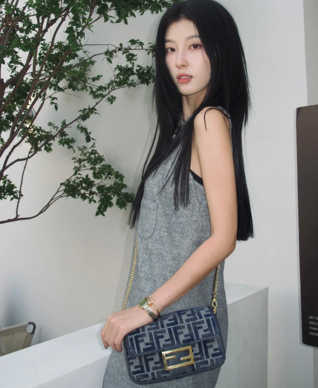 펜디 바게트 백 FF 셔닐 미니