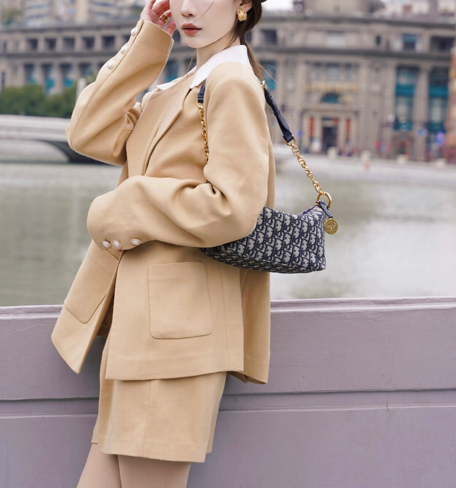 디올 오블리크 스타 체인 호보백