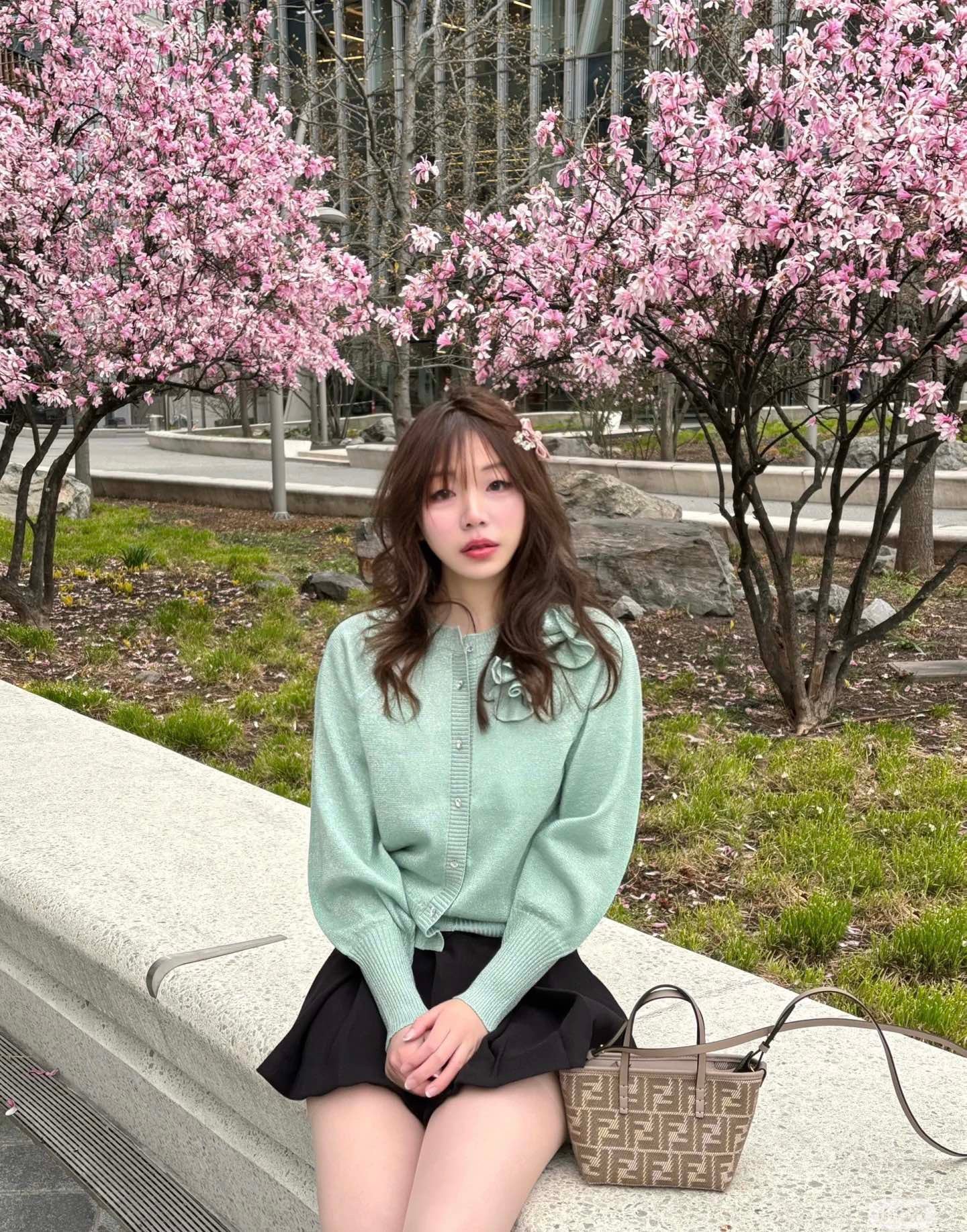 펜디 롤 FF 자카드 미니