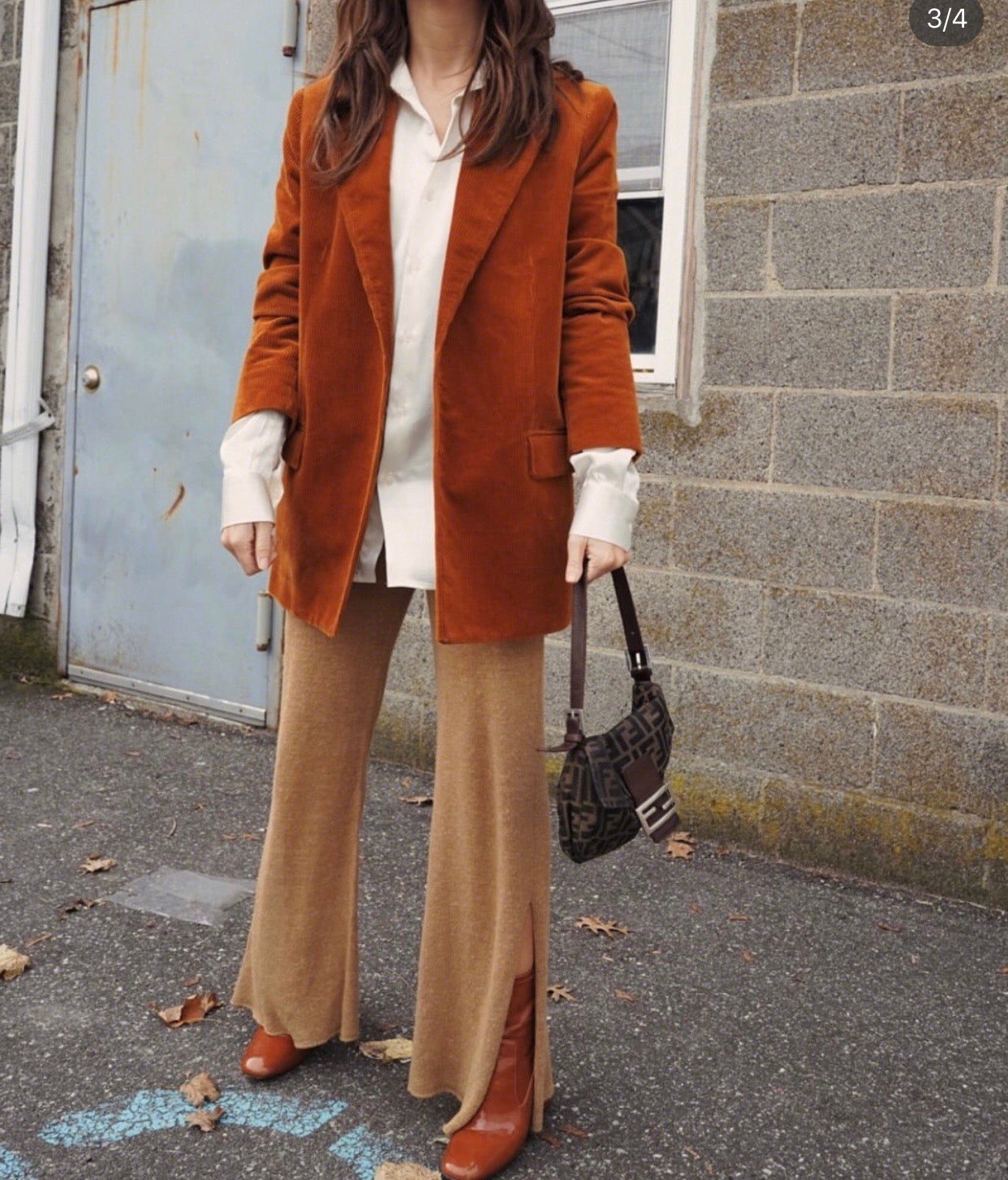 펜디 바게트 백 FF 자카드 미디움