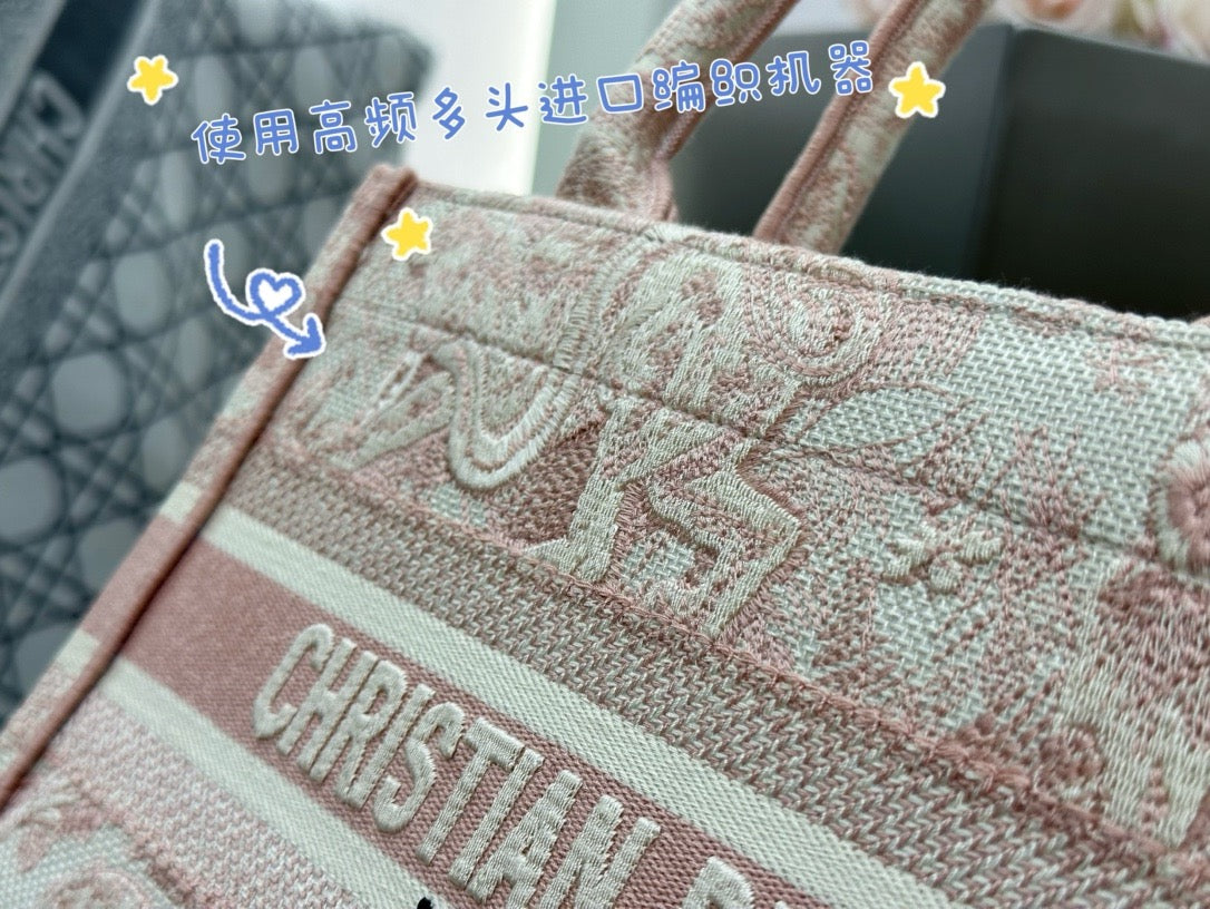 디올 트왈 드 주이 리버스 자수 북 토트백 스몰