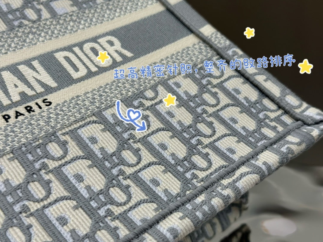 디올 오블리크 자수 북 토트백 스몰