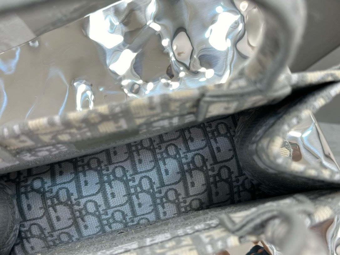 디올 오블리크 자수 북 토트백 스몰