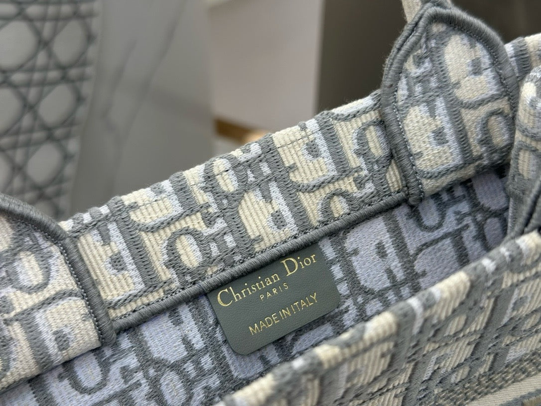 디올 오블리크 자수 북 토트백 스몰