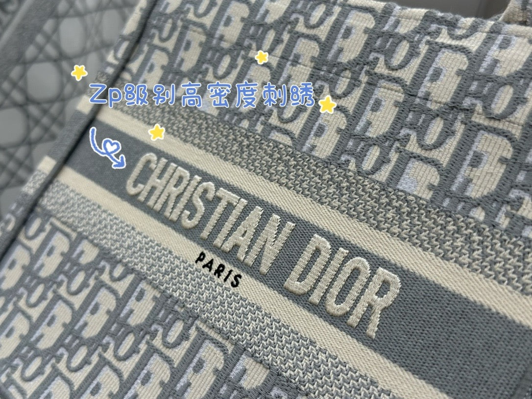 디올 오블리크 자수 북 토트백 스몰