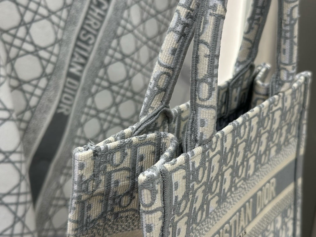 디올 오블리크 자수 북 토트백 스몰