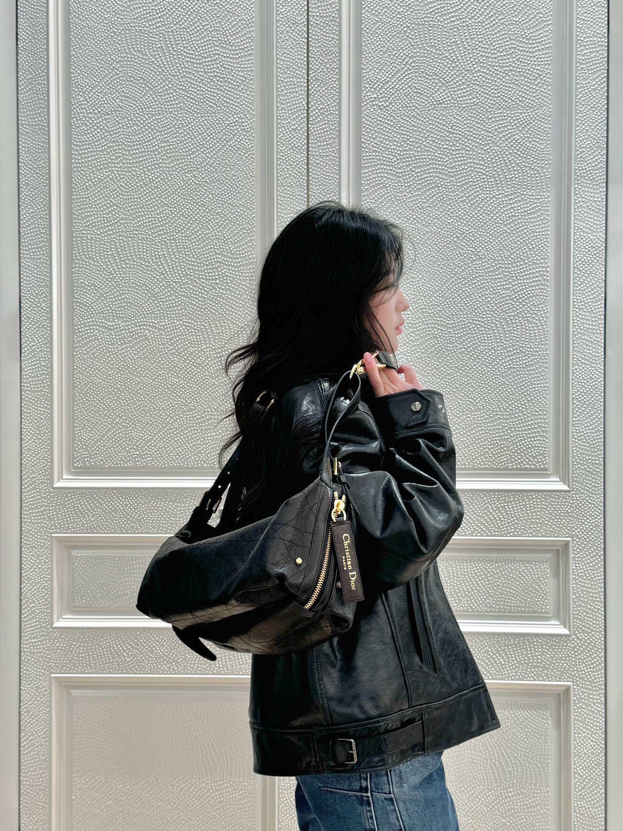 디올 매크로까나쥬 크링클 디저니백 미디움