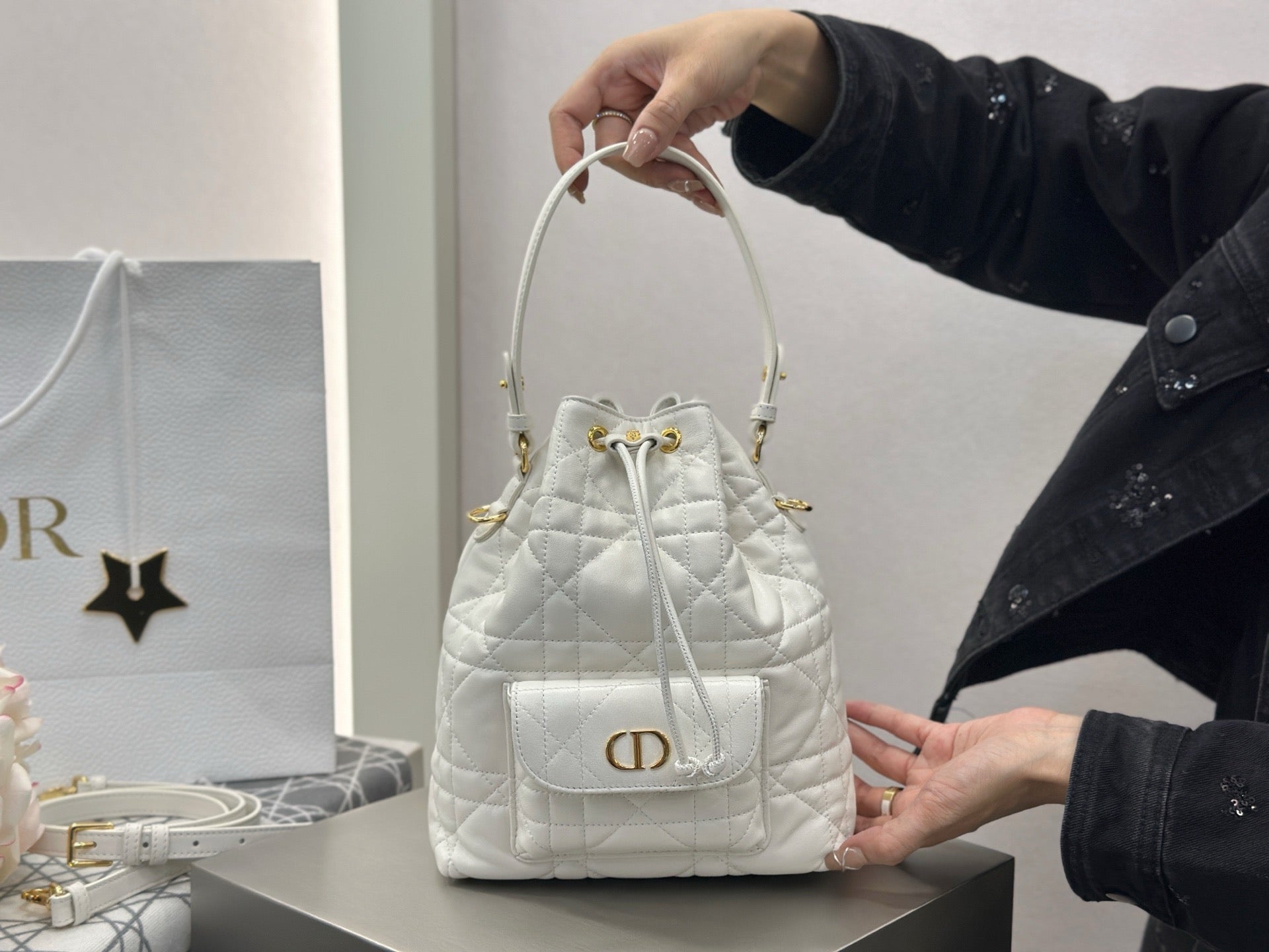 디올 카로 스몰 버킷백