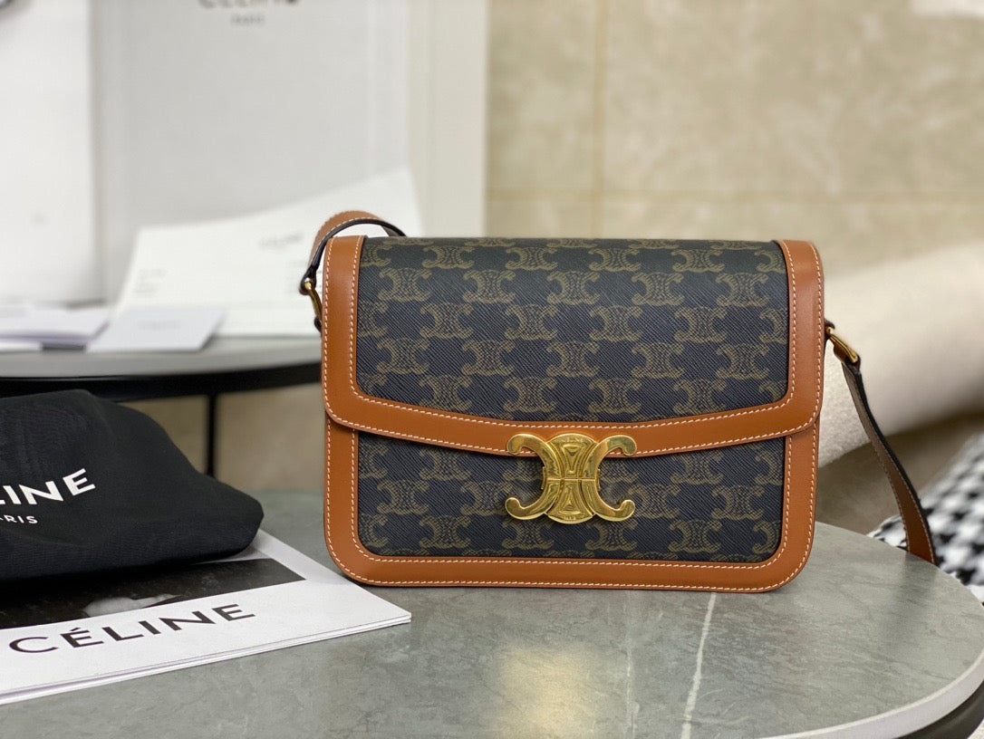 셀린느 트리옹프 숄더백 캔버스 미디움