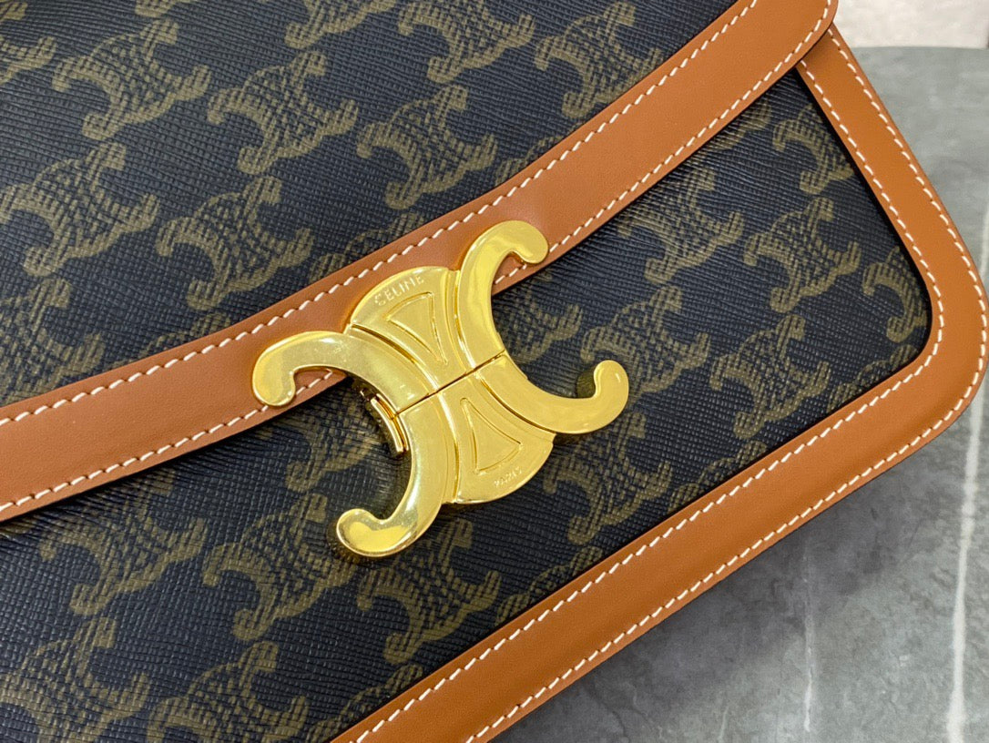 셀린느 트리옹프 숄더백 캔버스 미디움