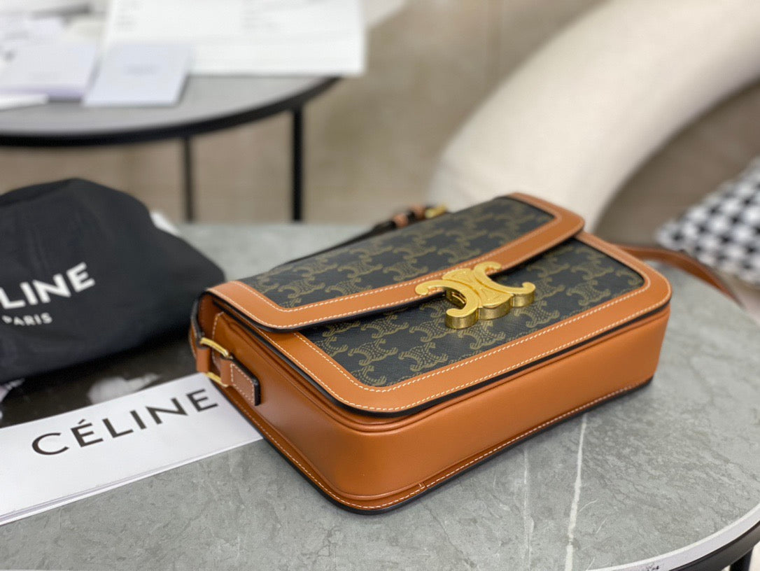 셀린느 트리옹프 숄더백 캔버스 미디움