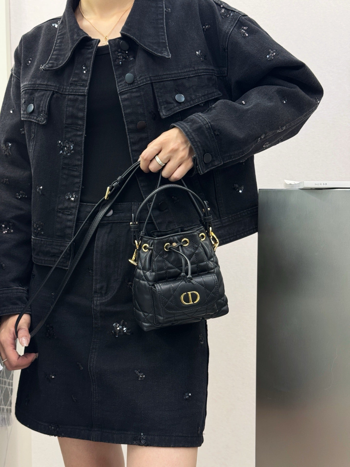 디올 카로 나노 버킷백