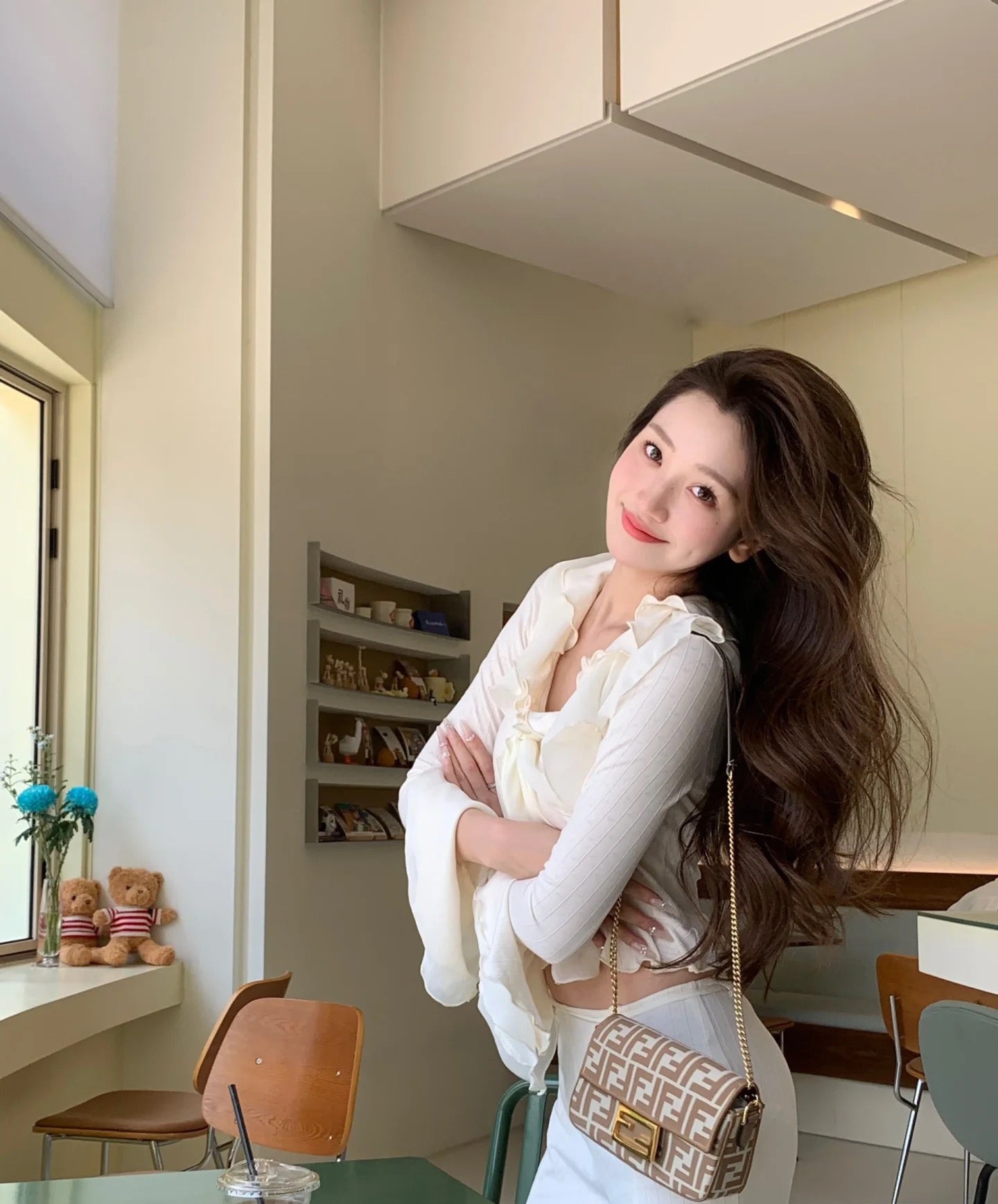 펜디 바게트 백 FF 자카드 미니