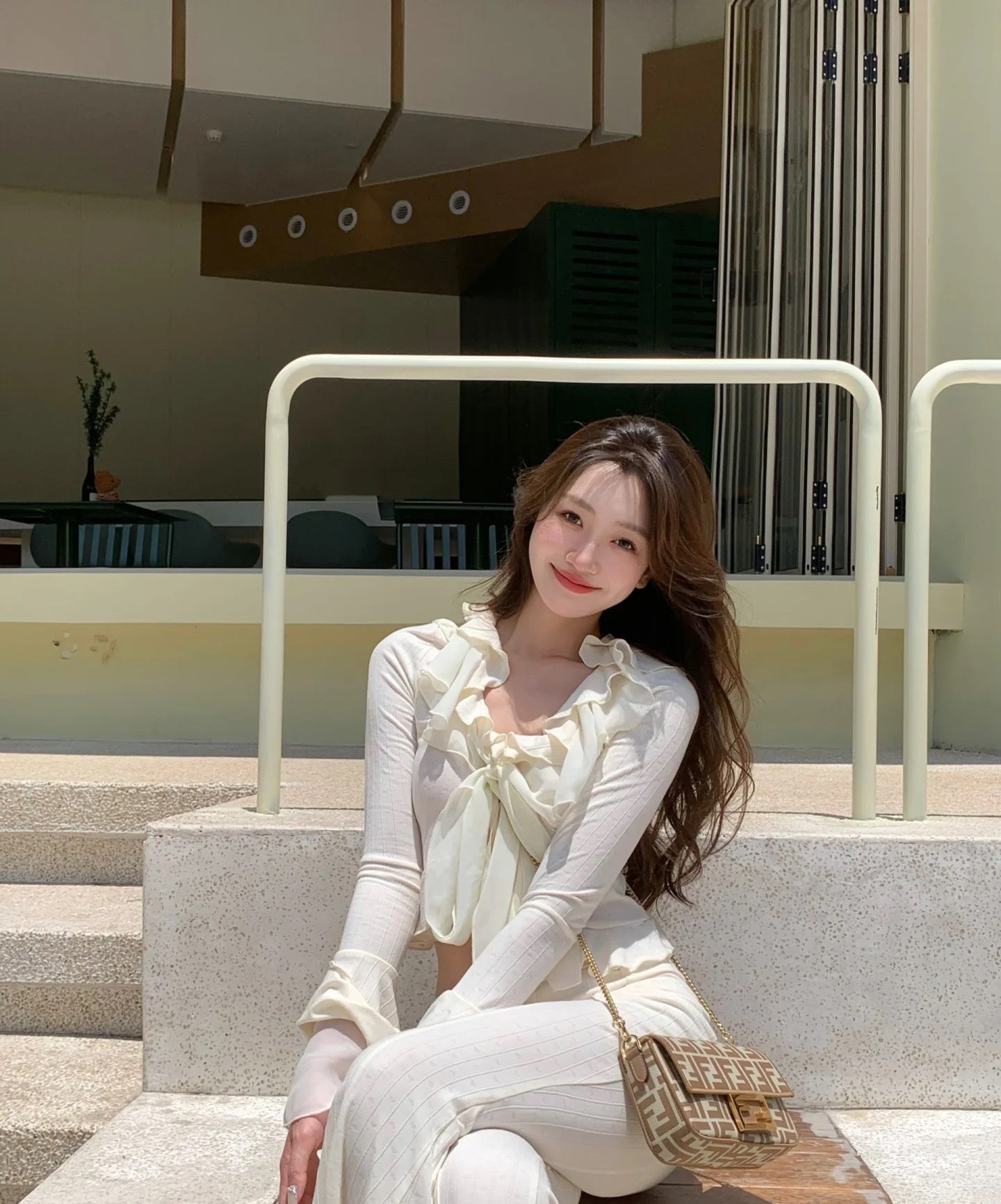 펜디 바게트 백 FF 자카드 미니