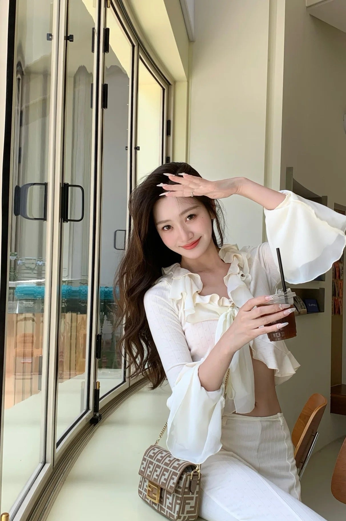 펜디 바게트 백 FF 자카드 미니