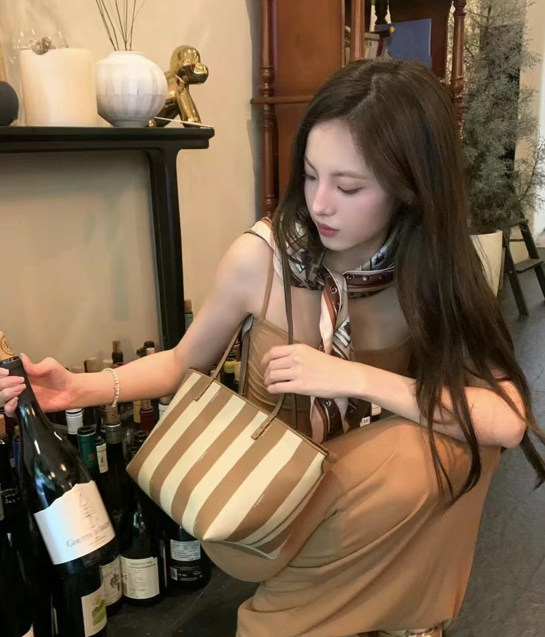 펜디 롤 FF 자카드 스몰 리버서블