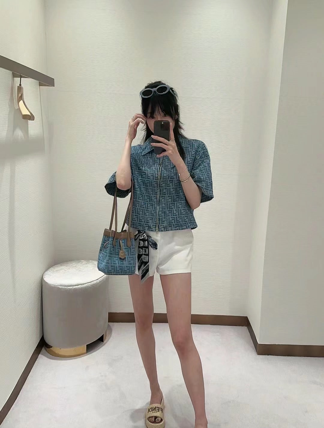 펜디 오리가미 FF 자카드 미니