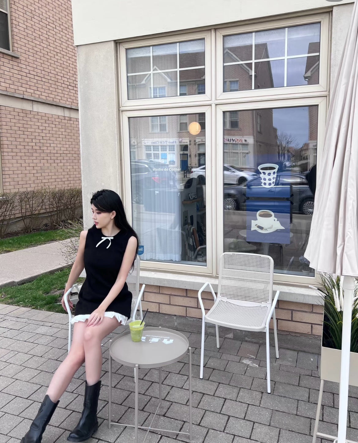 샤넬 레더 미들 부츠