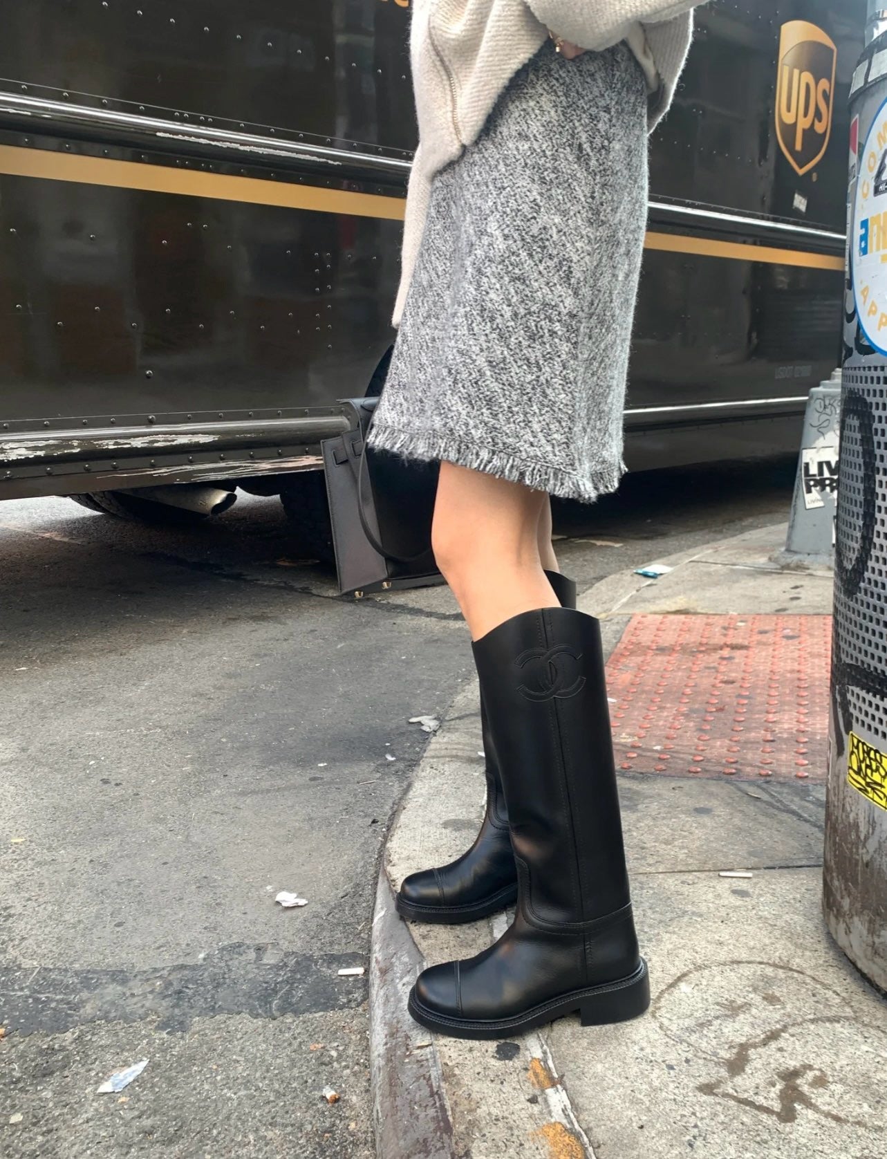 샤넬 레더 하이 부츠
