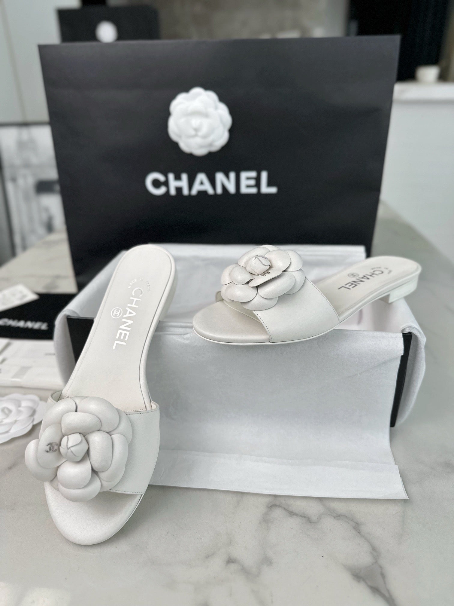 샤넬 까멜리아 뮬