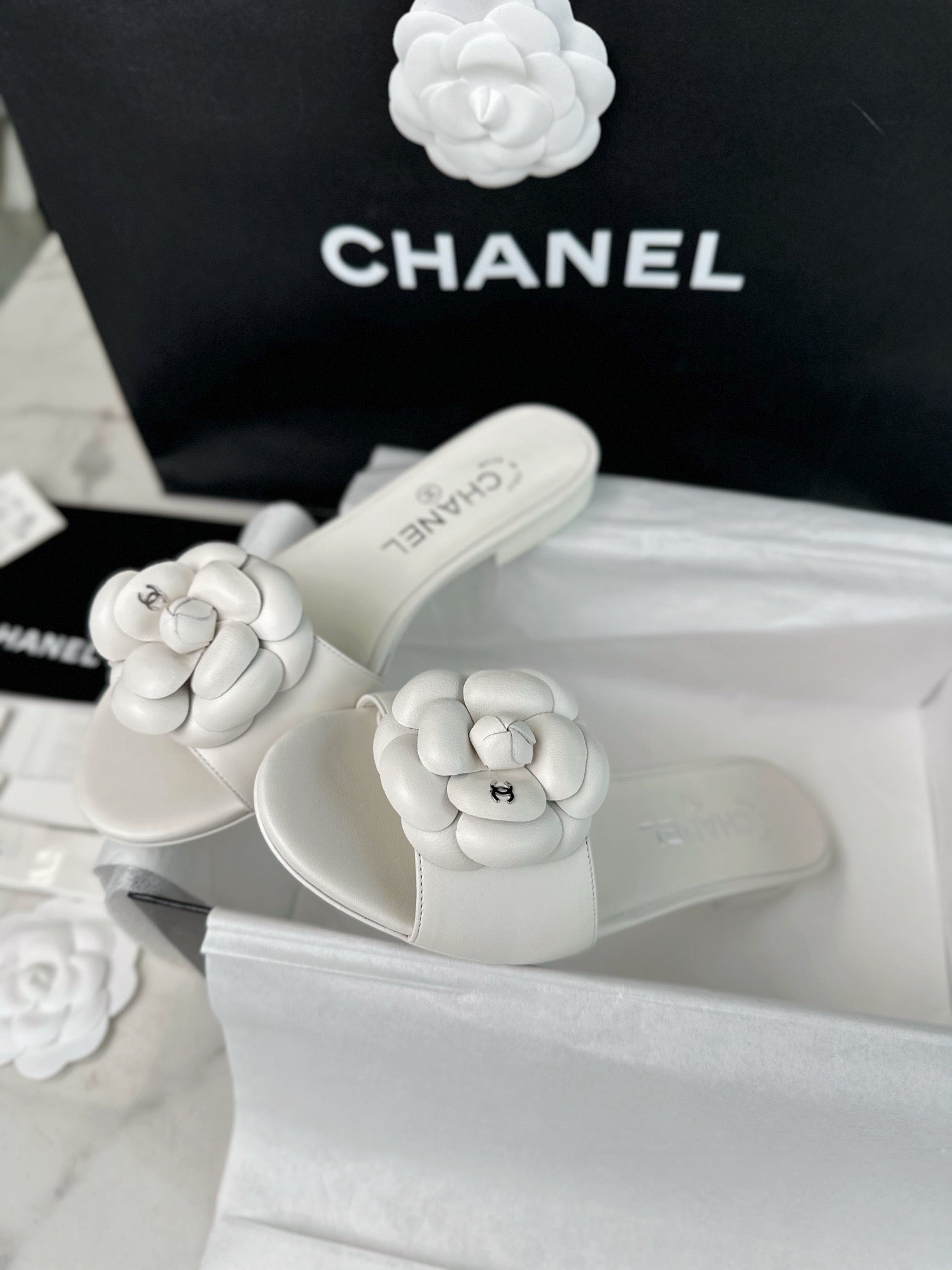 샤넬 까멜리아 뮬