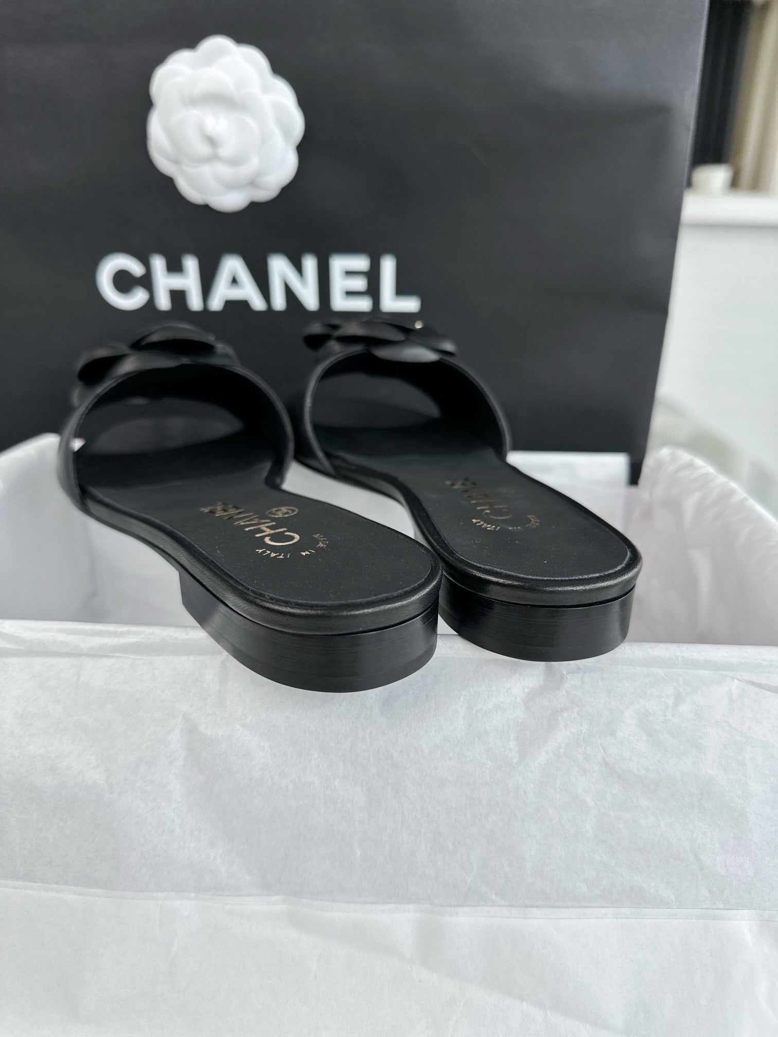 샤넬 까멜리아 뮬