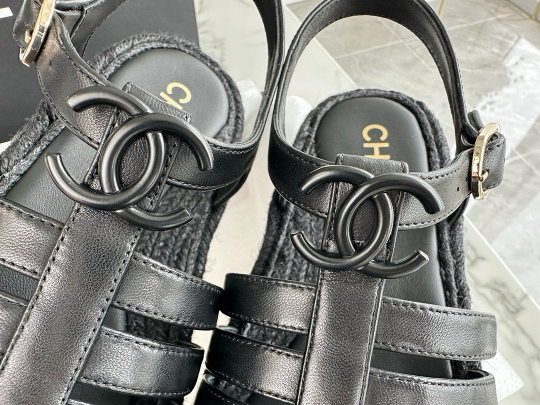 샤넬 크루즈 캐쥬얼 로마 슬링백 샌들