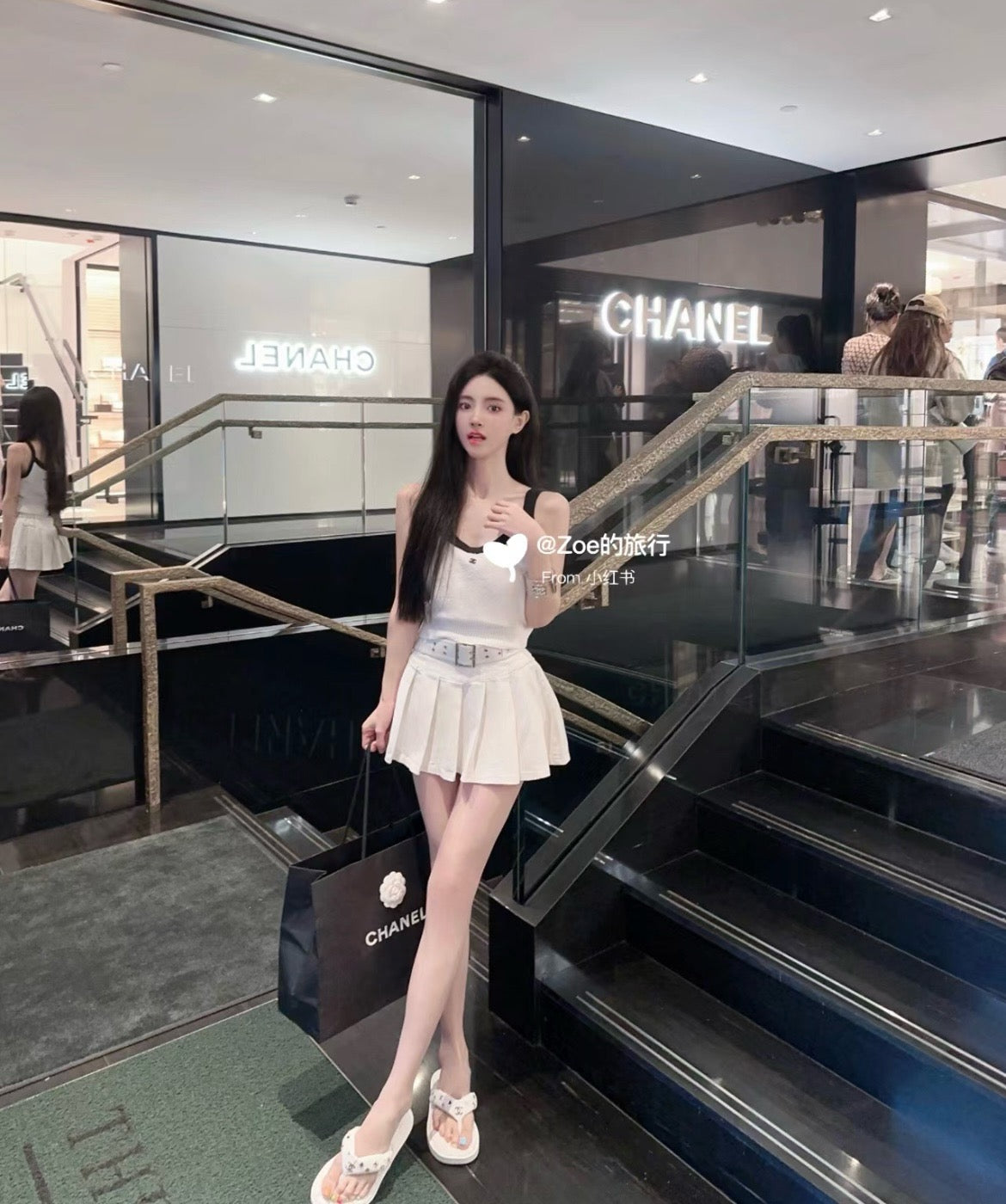 샤넬 참 퀄팅 플랫폼 플립플랍