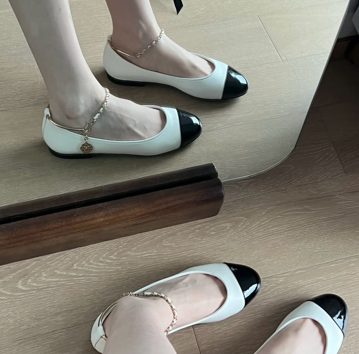 샤넬 발레리나 체인 플랫