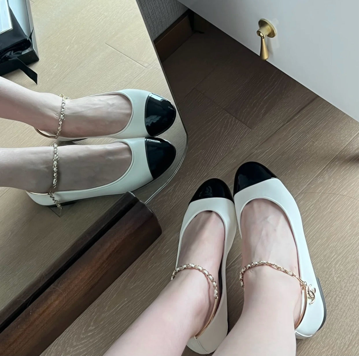 샤넬 발레리나 체인 플랫