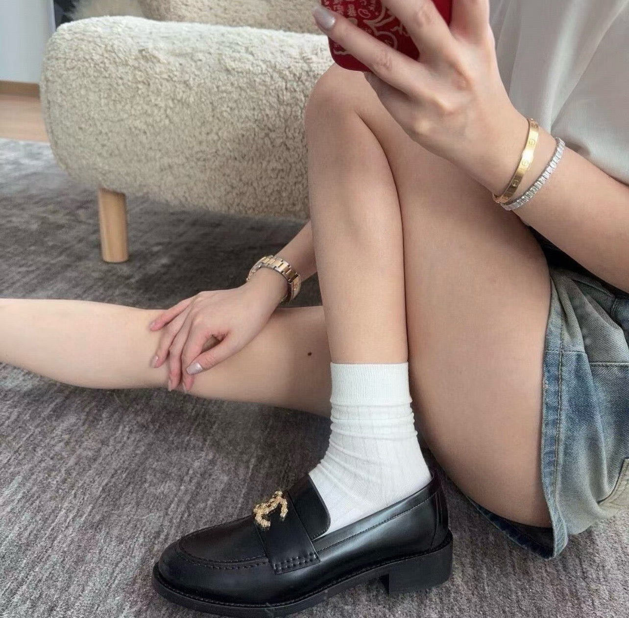 샤넬 24SS 까멜리아 CC로고 로퍼