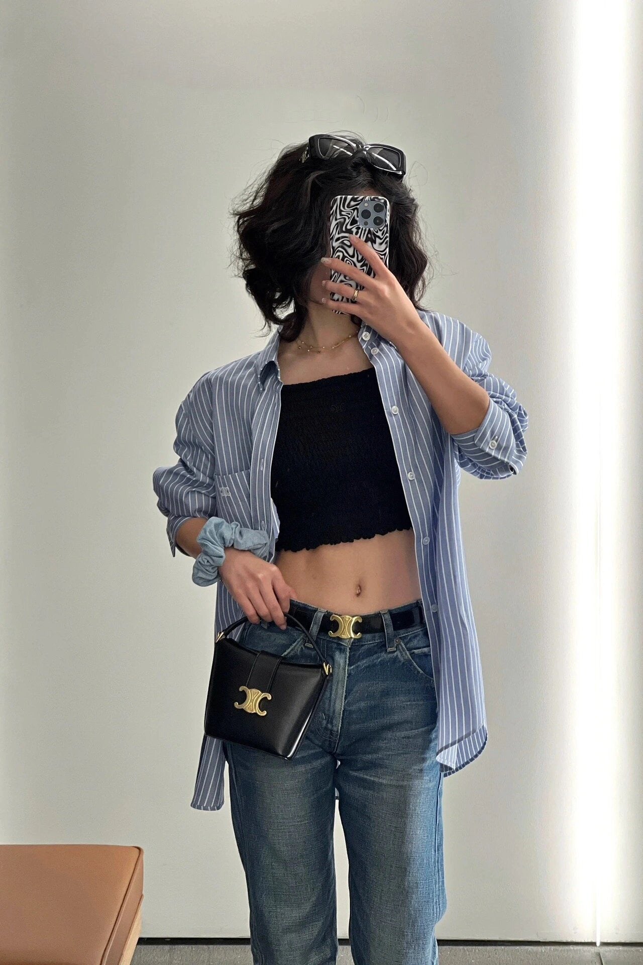 셀린느 트리옹프 버킷백 레더 미니