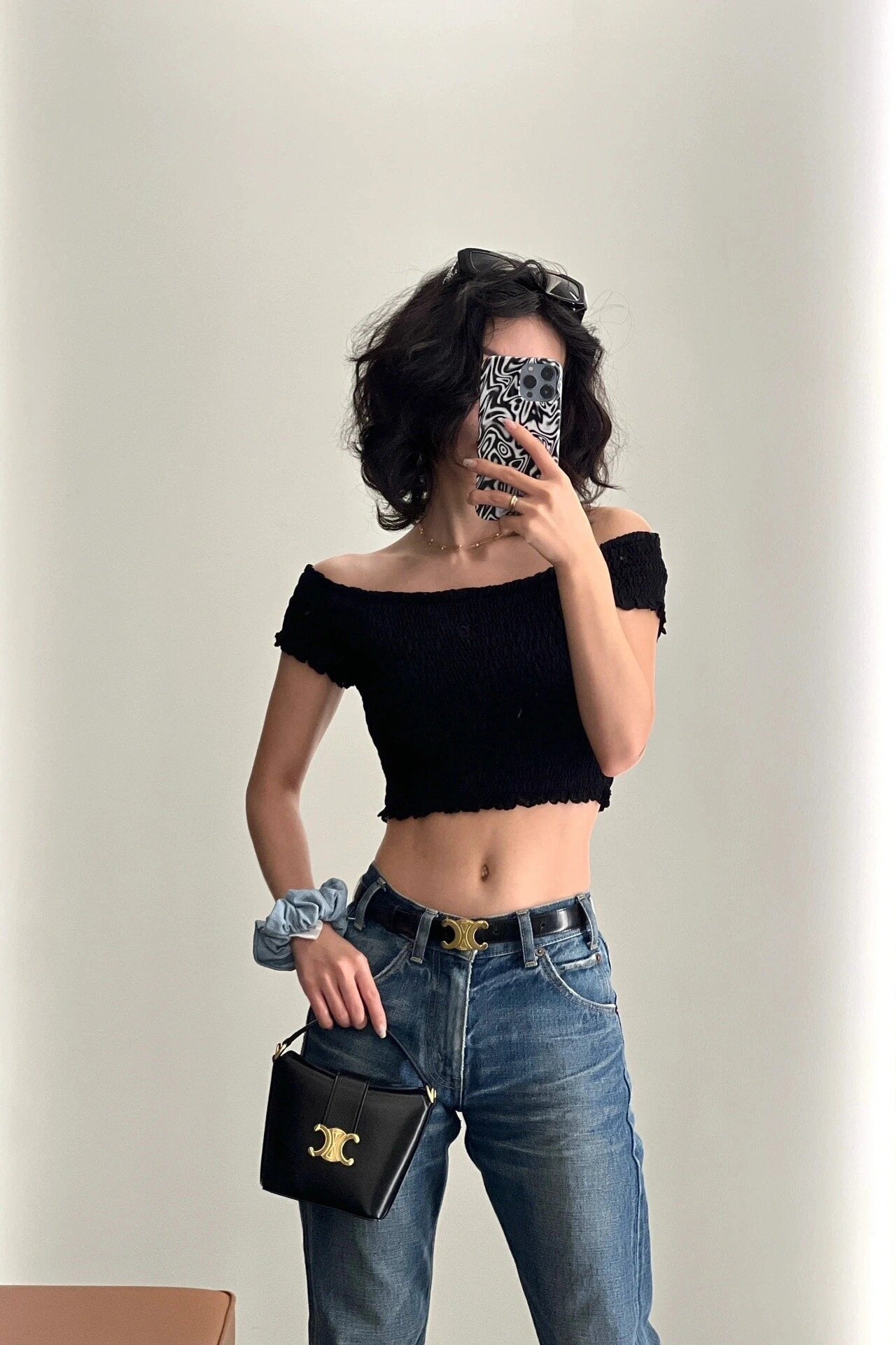 셀린느 트리옹프 버킷백 레더 미니