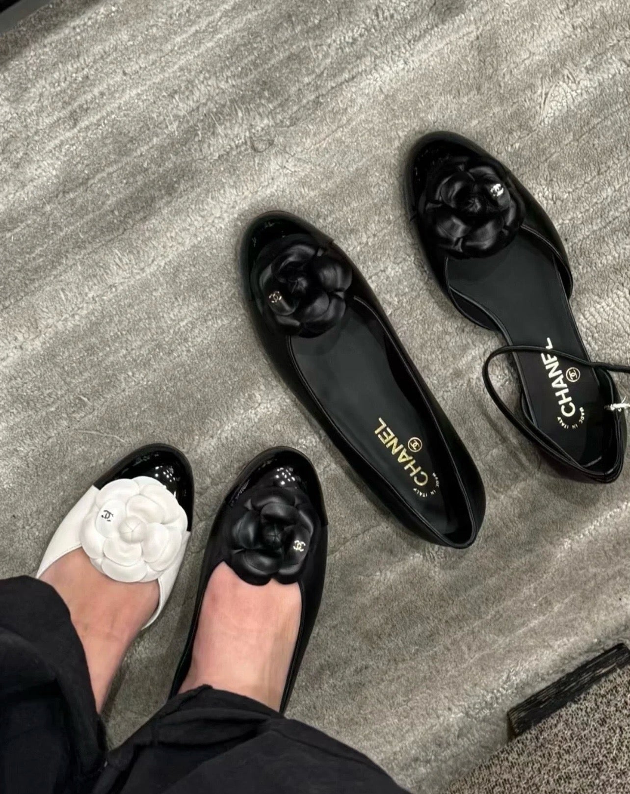 샤넬 까멜리아 발레리나 플랫