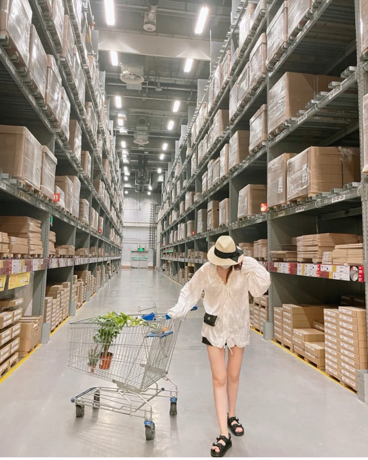 샤넬 큐빅 CC로고 벨크로 샌들 패브릭